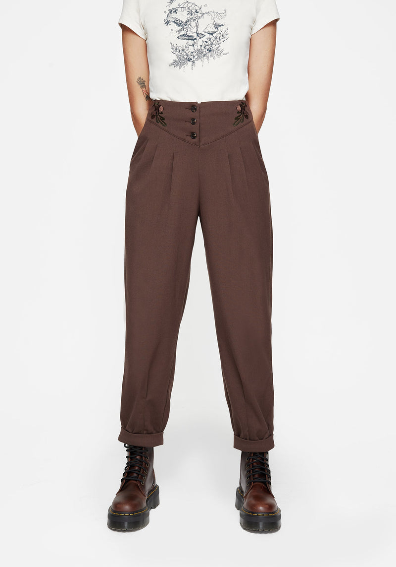 Marwood Acorn Embroidered Button Up Waist Balloon Trouser