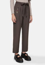 Meliae Moth Embroidered Tapered Trousers