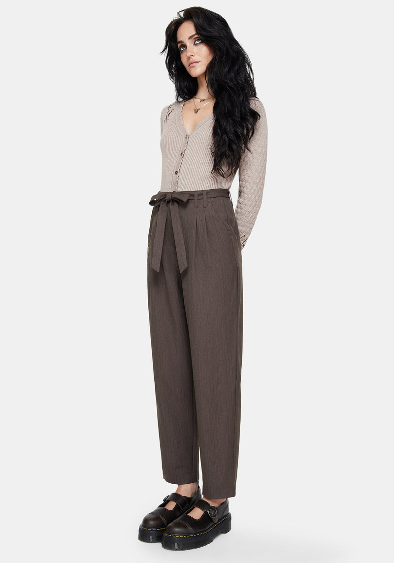 Meliae Moth Embroidered Tapered Trousers