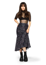 Haunt Medieval Printed Asymmetric Midaxi Skirt