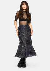 Haunt Medieval Printed Asymmetric Midaxi Skirt