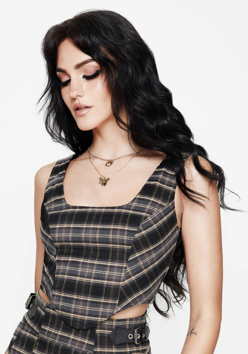 Aiden Check Corset Top