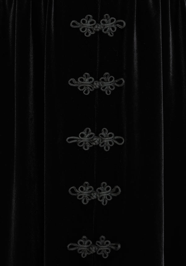 Nova Velour Frog Closure Midi Skirt