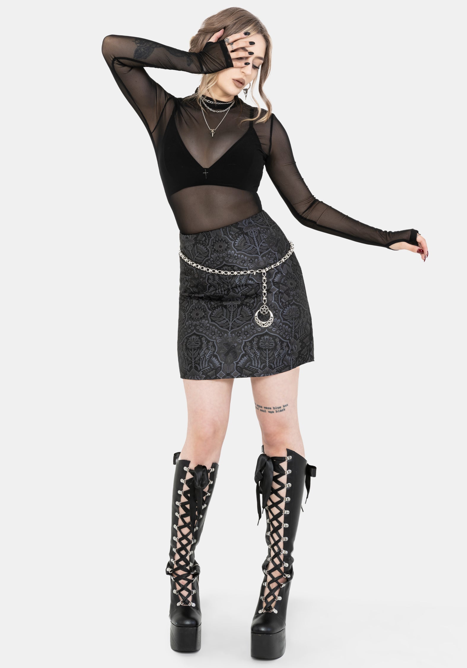 Nocturna Jacquard A Line Mini Rock
