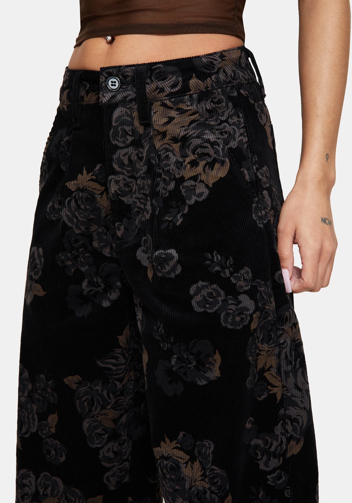 Fleur Bedruckt Kordel Fass Bein Hose