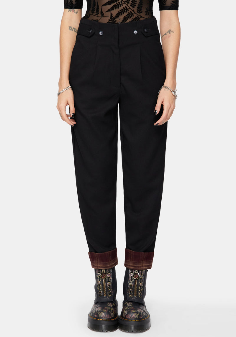 Loura Tapered Leg Check Turn Up Trouser