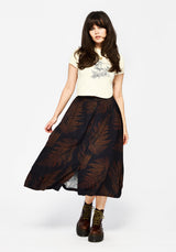 Ruin Fern Printed Midaxi Skirt - Brown