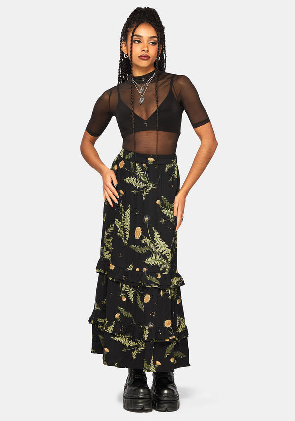 Cimora Dandelion Ruffle Midaxi Skirt