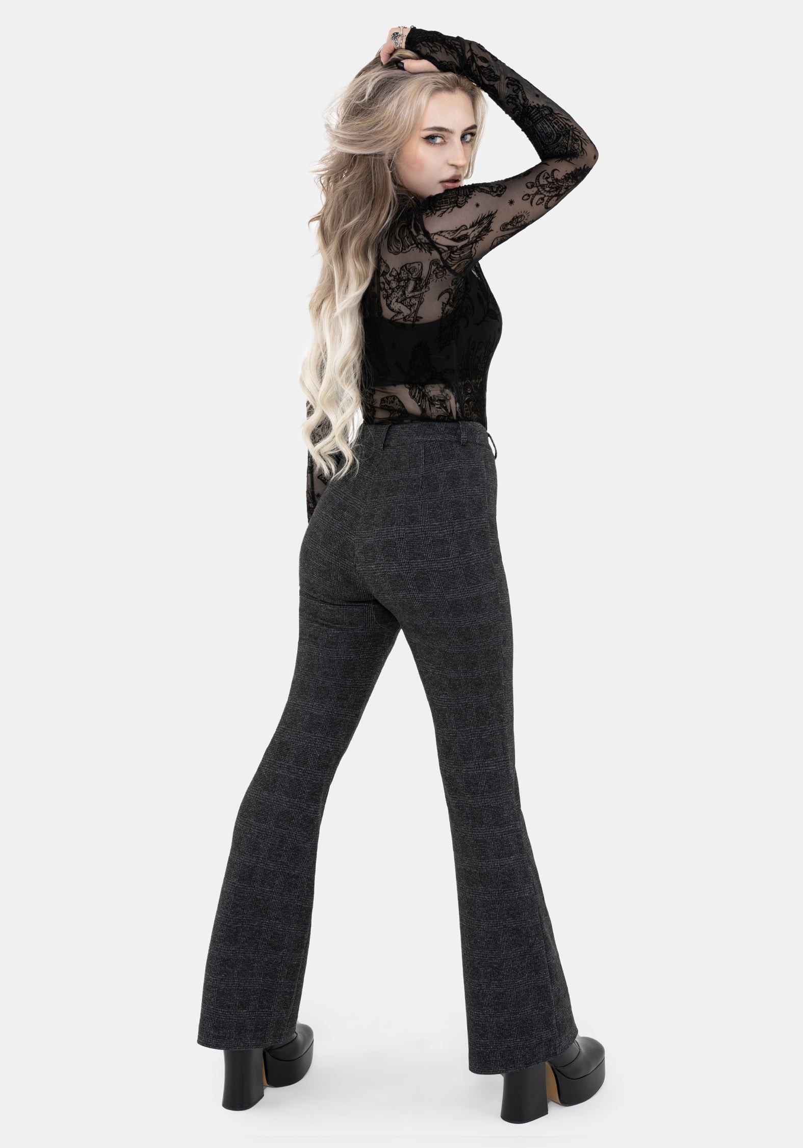 Moura Check Fit And Flare Trouser With Charm