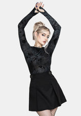 Nightingale Black Pleated Mini Skirt