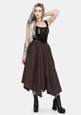 Blythe Handkerchief Hem Midaxi Skirt - Brown