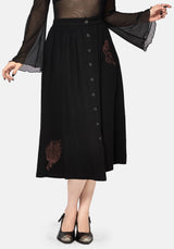 Hexborn Baba Yaga Embroidered Midi Skirt