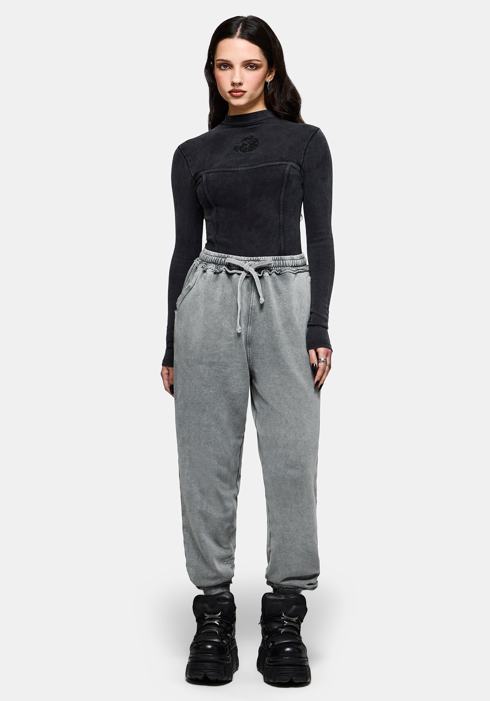 Sylph Fallen Dove Embroidered Cuffed Jogger