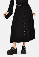 Abellona Embroidered Tie Waist Midaxi Skirt