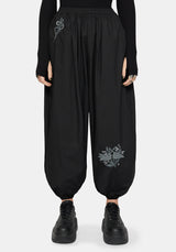 Nirah Embroidered Black Balloon Trouser