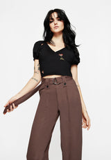 Pinhead Belted Balloon Leg Trousers - Brown