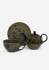 Konshu Floral Teapot and Teacup Set (3 Piece Set)