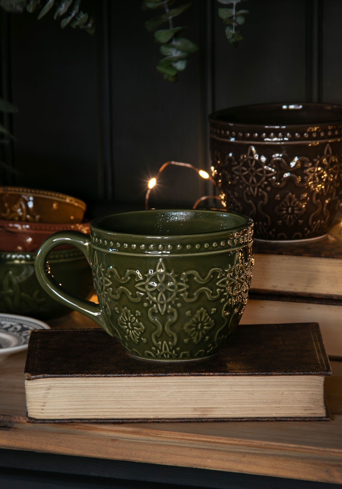Ashwyn Witches Tile Debossed Mug (Green)