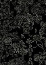 Surge Celtic Print Ruffle Neck Midi Dress