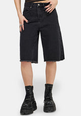 Selin Embroidered Longline Denim Short