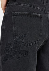 Selin Embroidered Longline Denim Short