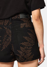 Ruin Fern Printed Denim Short