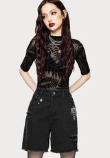Reina Celestial Embroidered Denim Short 24" / EU 34