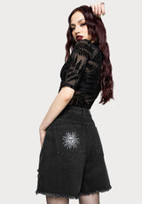 Reina Celestial Embroidered Denim Short 24" / EU 34