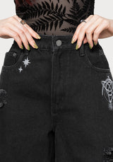 Reina Celestial Embroidered Denim Short 24" / EU 34