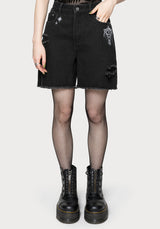 Reina Celestial Embroidered Denim Short 24" / EU 34