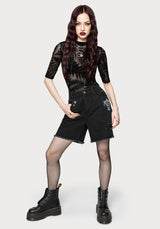 Reina Celestial Embroidered Denim Short 24" / EU 34