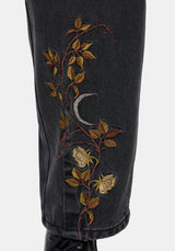 Maleah Embroidered Denim Barrel Jeans
