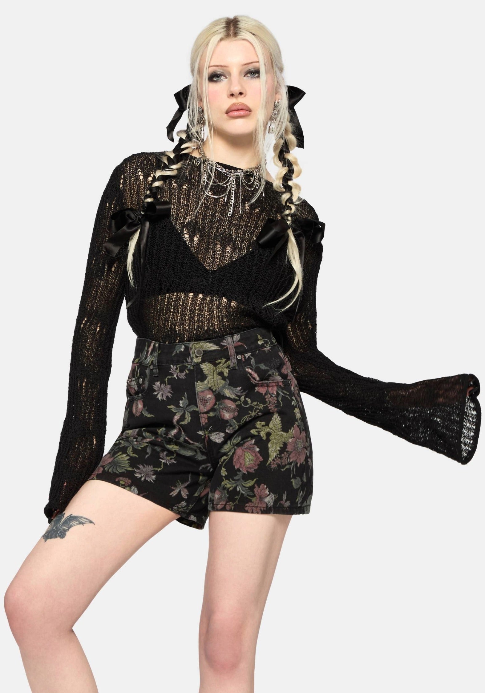 Poison Eden Print Denim Short 24" / EU 34