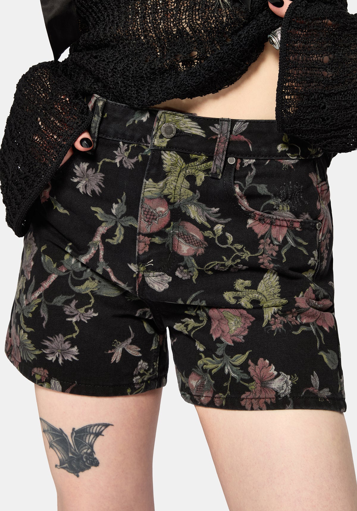 Poison Eden Print Denim Short 24" / EU 34