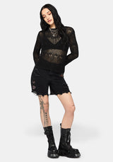 Damien Ladder Knit Top - Black