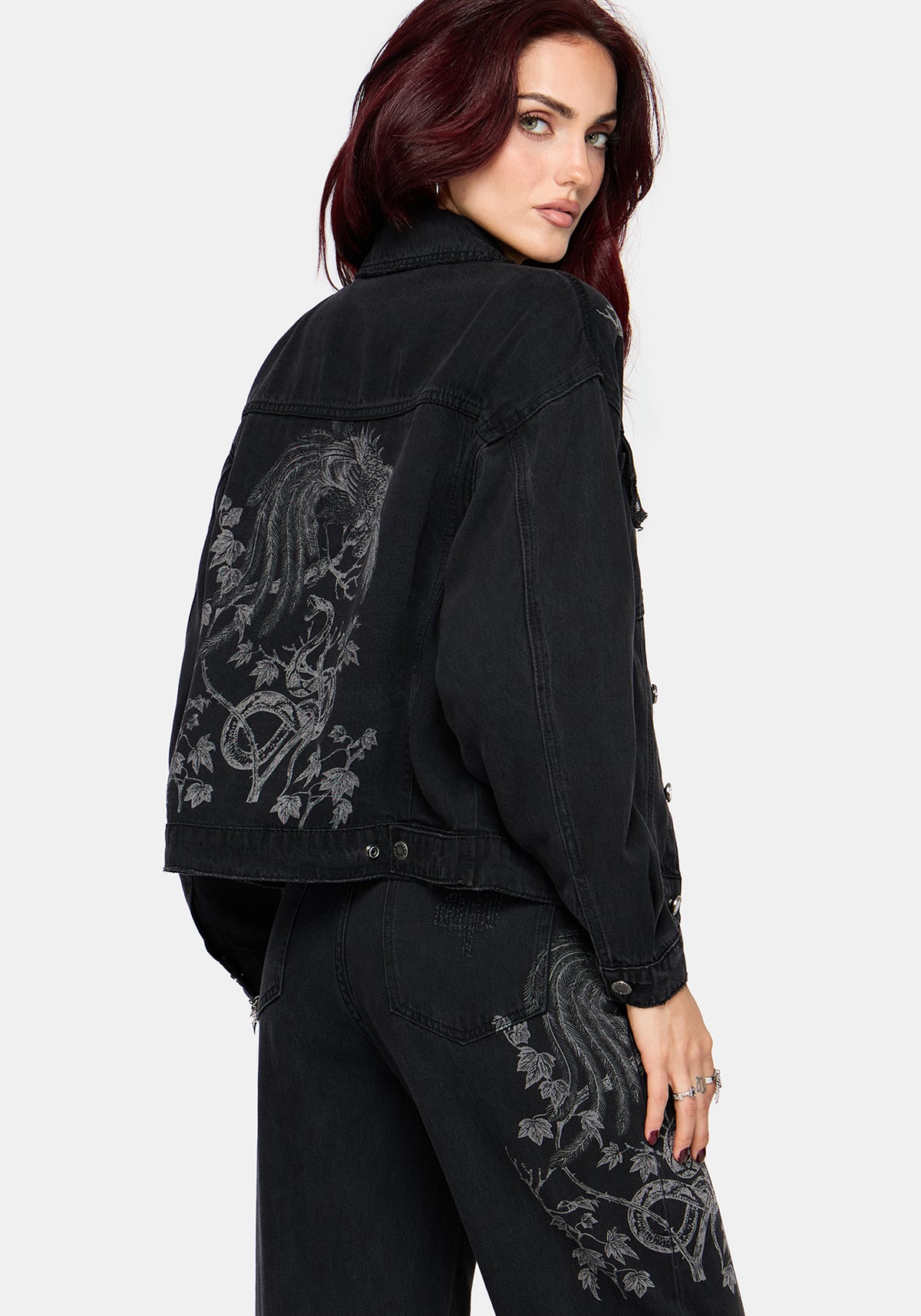 Cleo Phoenix Print Denim Jacket
