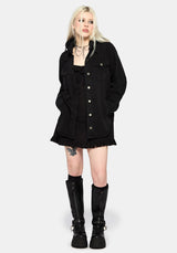 Trellis Hooded Pocket Denim Shacket EU 34