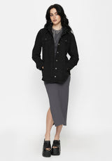Trellis Hooded Pocket Denim Shacket