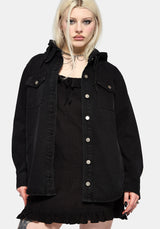 Trellis Hooded Pocket Denim Shacket