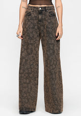 Aletris Floral Print Palazzo Denim Jean