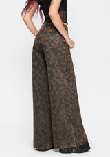 Aletris Floral Print Palazzo Denim Jean