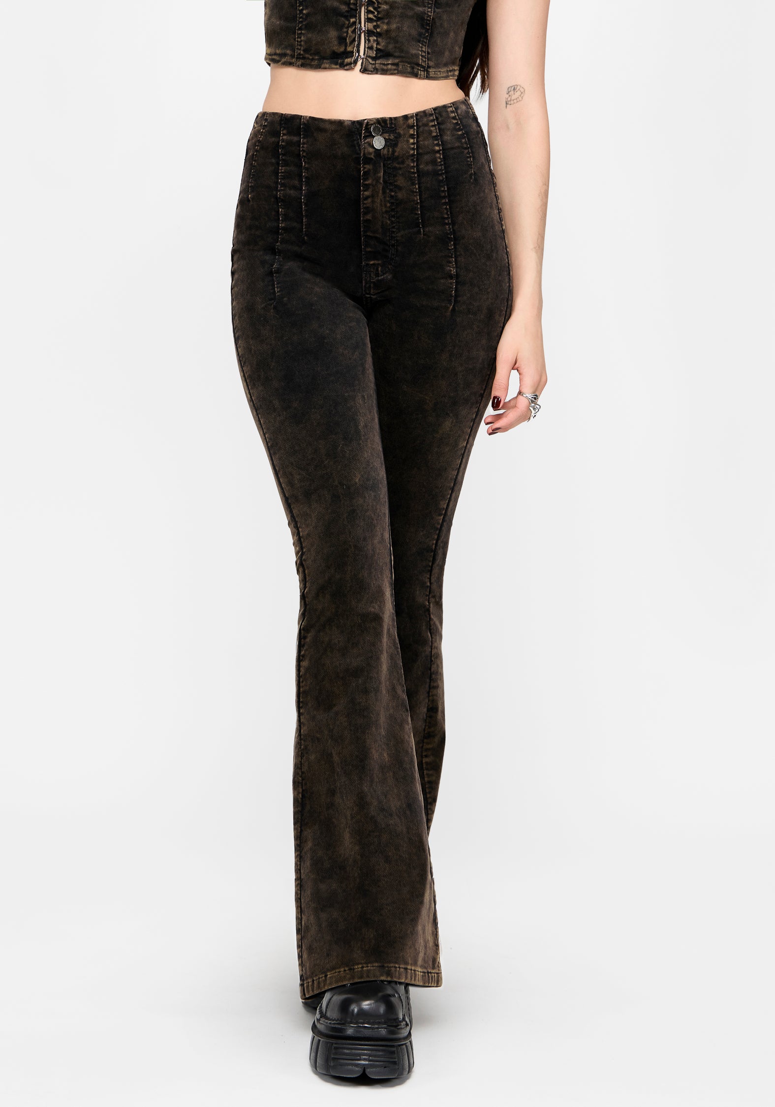 Reign Brushed Denim Flare Jean