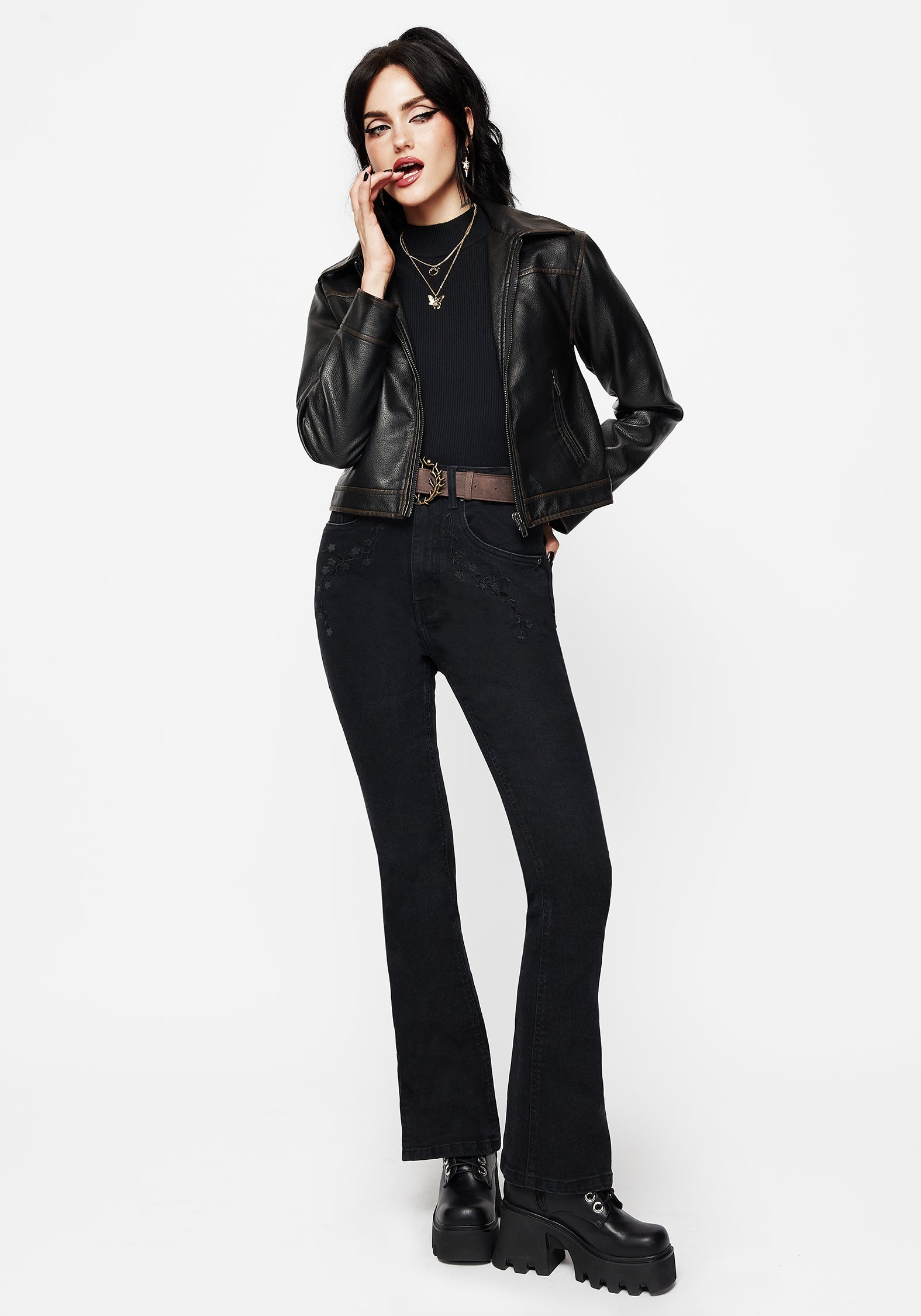 Vera Baby Boot Geteilt Saum Ausgestellt Jeans