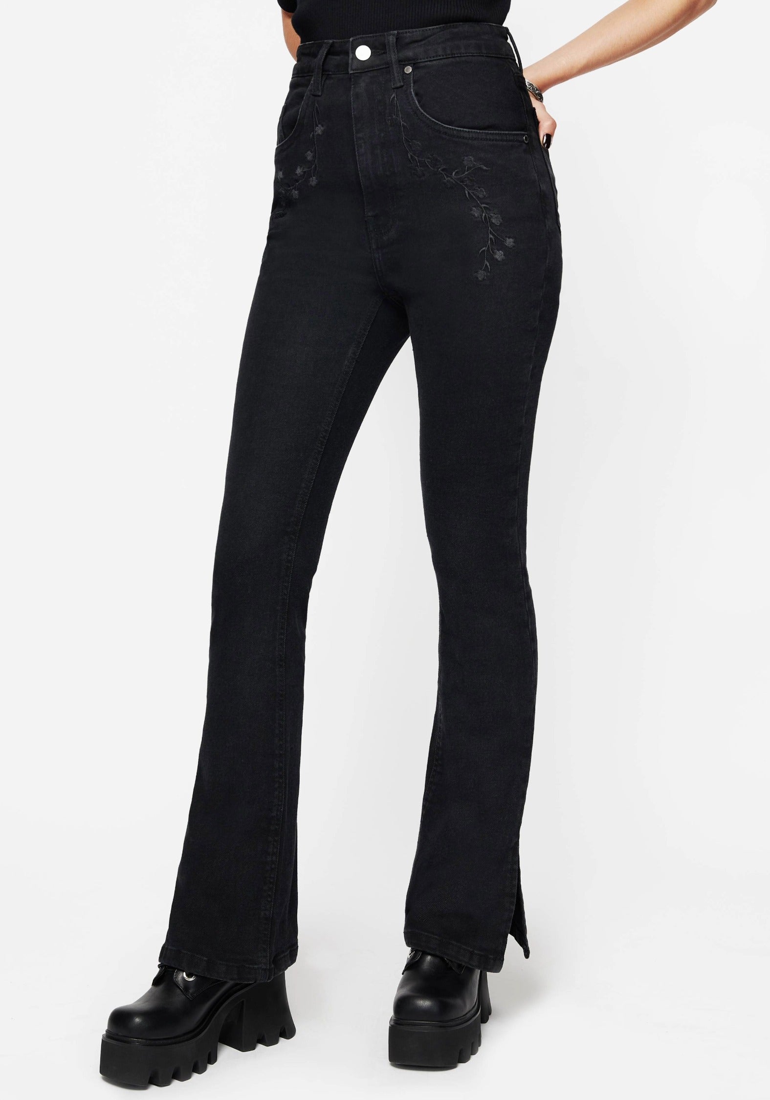 Vera Baby Boot Geteilt Saum Ausgestellt Jeans