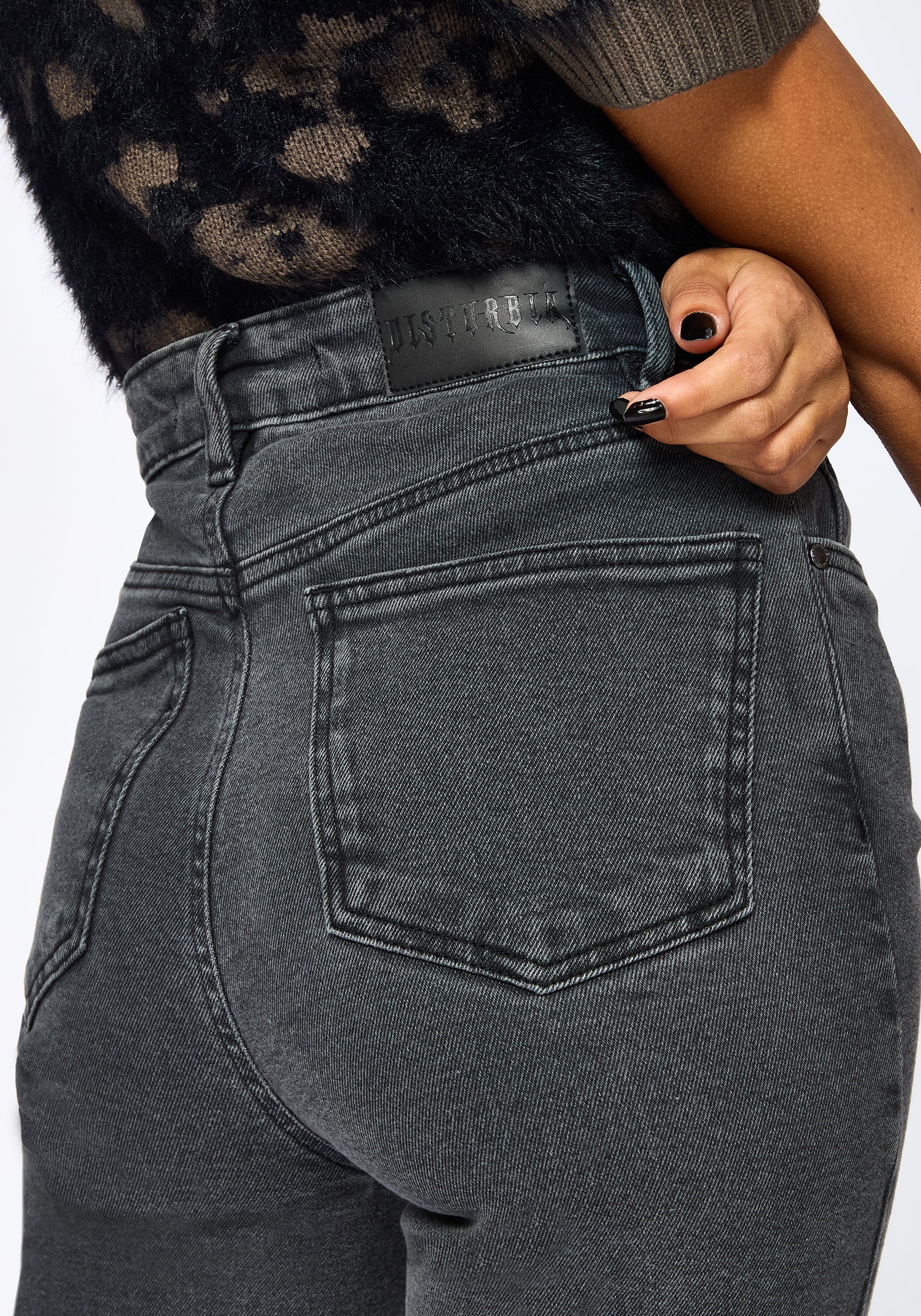Occult Bestickt Gerade Bein Jeans