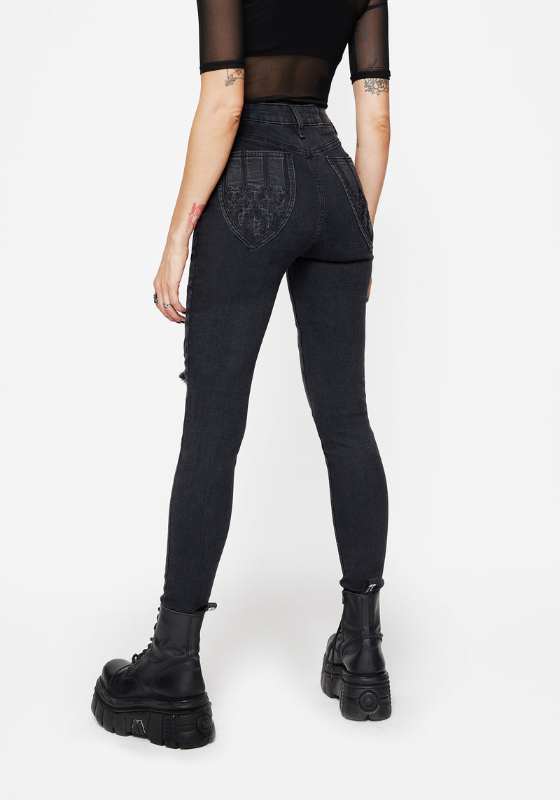 Void Embroidered Pocket Skinny Jeans