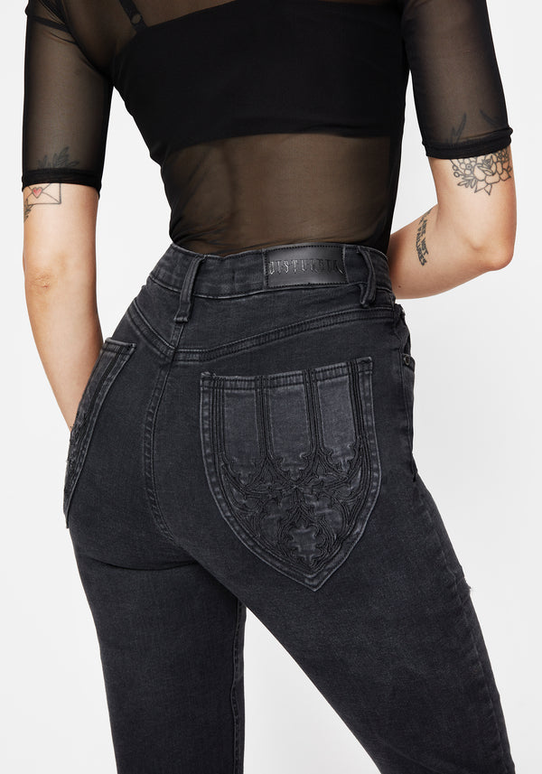 Void Embroidered Pocket Skinny Jeans