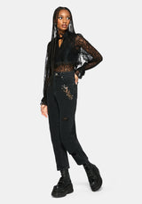 Abellona Embroidered Denim Mom Jean