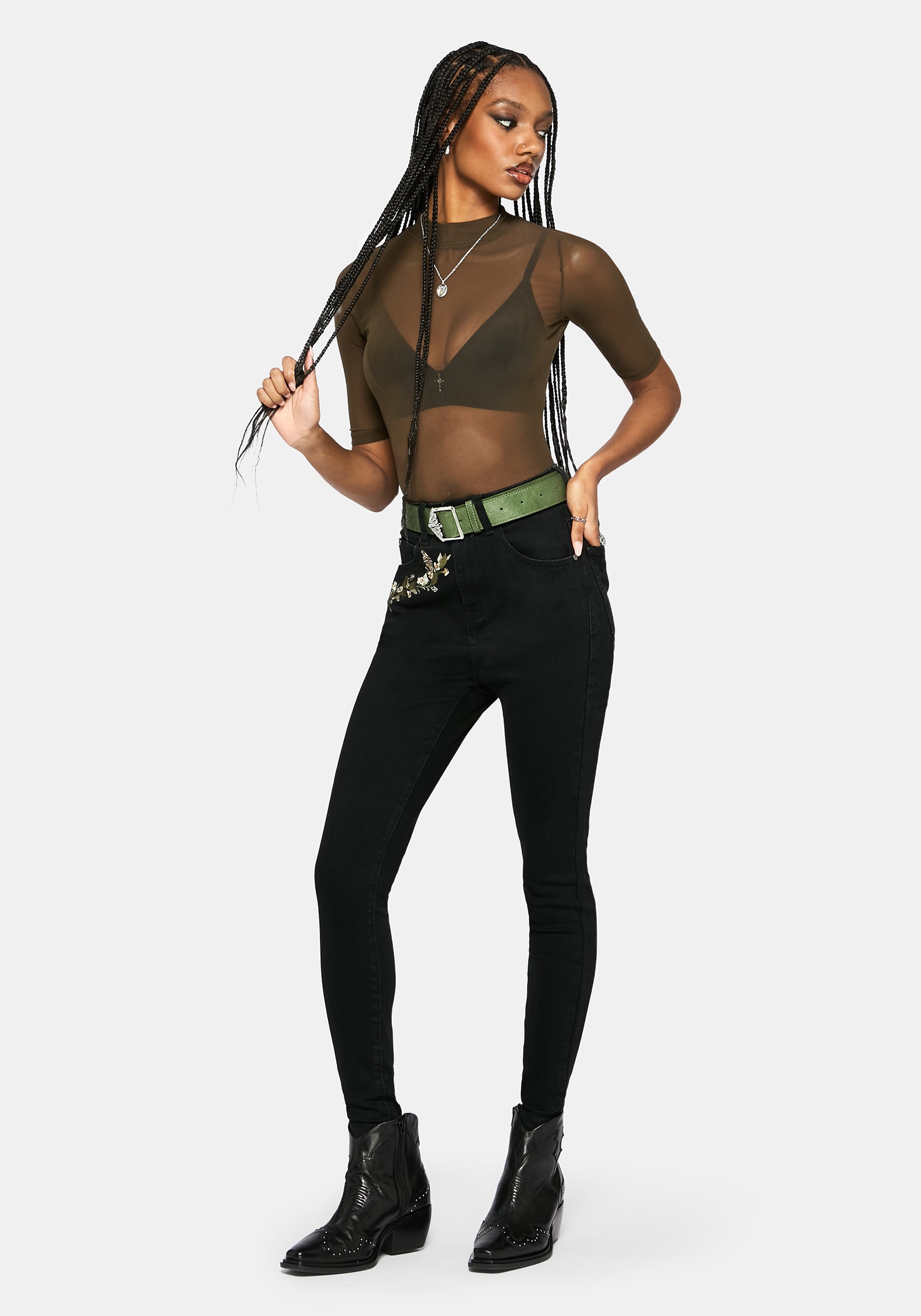 Abundance Embroidered Denim Skinny Jean