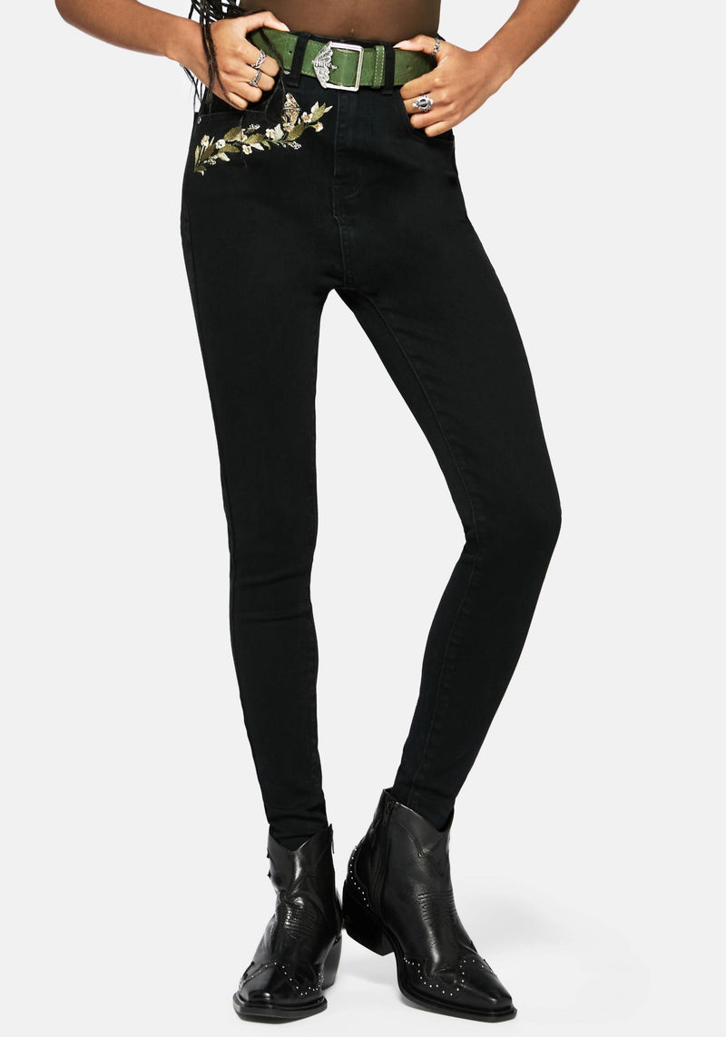 Abundance Embroidered Denim Skinny Jean
